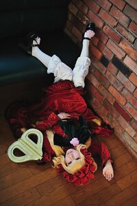 Rating: Safe Score: 0 Tags: 1girl blonde_hair bonnet dress long_sleeves looking_at_viewer lying red_dress sandals shinku solo User: admin