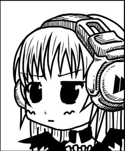 Rating: Safe Score: 0 Tags: 1girl :3 black_border blush chibi circle_cut greyscale image letterboxed monochrome smile solo striped suigintou vertical_stripes User: admin
