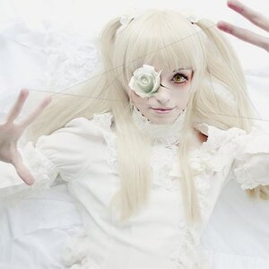 Rating: Safe Score: 0 Tags: 1girl bandages bangs blonde_hair eyepatch flower gloves kirakishou lips long_hair rose smile solo white_flower white_rose yellow_eyes User: admin
