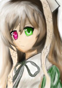 Rating: Safe Score: 0 Tags: 1girl auto_tagged black_ribbon brown_hair closed_mouth dress green_eyes heterochromia image long_hair looking_at_viewer neck_ribbon ribbon solo suiseiseki upper_body User: admin