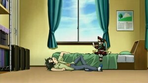 Rating: Safe Score: 0 Tags: bed black_hair curtains glasses image indoors lying multiple_boys sakurada_jun shinku solo window User: admin