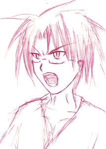 Rating: Safe Score: 0 Tags: 1boy bangs collarbone eyebrows_visible_through_hair human monochrome open_mouth sakurada_jun simple_background sketch solo upper_body white_background User: admin