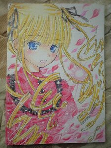 Rating: Safe Score: 0 Tags: 1girl acrylic_paint_(medium) bangs blonde_hair blue_eyes colored_pencil_(medium) eyebrows_visible_through_hair graphite_(medium) hair_ribbon image long_hair looking_at_viewer marker_(medium) millipen_(medium) petals photo ribbon shikishi shinku simple_background smile solo traditional_media twintails upper_body watercolor_(medium) watercolor_pencil_(medium) User: admin