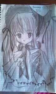 Rating: Safe Score: 0 Tags: 1girl dress image long_hair long_sleeves looking_at_viewer monochrome photo shinku simple_background solo twintails very_long_hair white_background User: admin