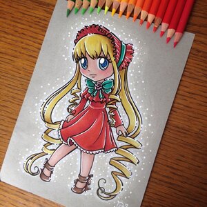 Rating: Safe Score: 0 Tags: 1girl blonde_hair blue_eyes blush bonnet bow bowtie dress drill_hair full_body green_bow green_neckwear image long_hair long_sleeves looking_at_viewer marker_(medium) photo red_dress shinku shoes sidelocks solo standing traditional_media twin_drills twintails very_long_hair User: admin