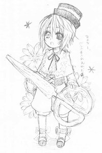 Rating: Safe Score: 0 Tags: 1girl auto_tagged bug butterfly eyebrows_visible_through_hair full_body greyscale hat image insect long_sleeves looking_at_viewer monochrome short_hair solo souseiseki striped User: admin
