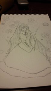 Rating: Safe Score: 0 Tags: 1girl dress flower houraisan_kaguya image long_hair long_sleeves monochrome photo rose solo suiseiseki traditional_media wide_sleeves User: admin