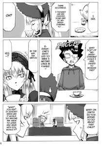 Rating: Safe Score: 0 Tags: 1boy 1girl comic cup doujinshi doujinshi_#119 dress english_text eyebrows_visible_through_hair greyscale hairband hat image long_hair monochrome multiple User: admin