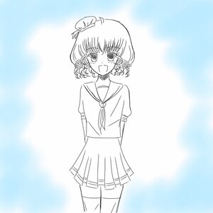 Rating: Safe Score: 0 Tags: 1girl :d arms_behind_back hat hinaichigo image looking_at_viewer monochrome open_mouth pleated_skirt sailor_collar school_uniform serafuku short_hair skirt smile solo thighhighs User: admin