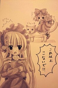 Rating: Safe Score: 0 Tags: 2girls :d blush bow cat dress drill_hair frills hina_ichigo image long_hair long_sleeves looking_at_viewer monochrome multiple_girls open_mouth shinku solo standing twin_drills twintails very_long_hair User: admin