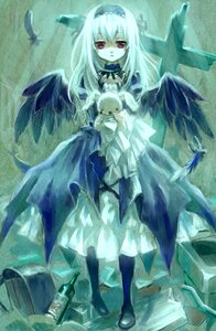 Rating: Safe Score: 0 Tags: 1girl ama-tou angel_wings bird black_wings bottle commentary_request doll doll_hug dress feathered_wings feathers frills full_body hairband image long_hair long_sleeves looking_at_viewer object_hug purple_eyes red_eyes rozen_maiden sad silver_hair solo standing stuffed_animal stuffed_bunny suigintou wings User: admin