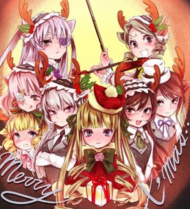 Rating: Safe Score: 0 Tags: 6+girls antlers barasuishou blonde_hair blue_eyes blush bow brown_hair christmas commentary_request dress drill_hair eyepatch flower gift green_eyes green_hair hairband hat heterochromia hina_ichigo image instrument jinnikureiche kanaria kirakishou long_hair multiple multiple_girls photoshop_(medium) pink_bow pink_hair purple_eyes purple_hair rose rozen_maiden santa_costume santa_hat shinku siblings silver_hair sisters smile souseiseki suigintou suiseiseki tagme tongue twin_drills twintails two_side_up violin yellow_eyes User: admin