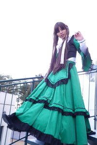 Rating: Safe Score: 0 Tags: 1girl closed_eyes dress long_hair long_sleeves railing solo standing suiseiseki User: admin