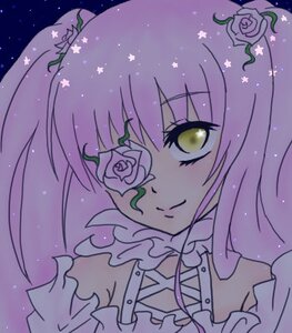 Rating: Safe Score: 0 Tags: 1girl bare_shoulders flower hair_flower image kirakishou long_hair rose smile solo star_(sky) white_flower white_rose User: admin