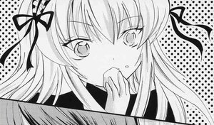 Rating: Safe Score: 0 Tags: 1girl eating eyebrows_visible_through_hair food greyscale hair_ribbon halftone halftone_background image long_hair looking_at_viewer monochrome polka_dot polka_dot_background polka_dot_bikini polka_dot_bra ribbon school_uniform solo suigintou User: admin