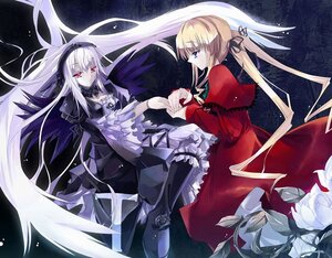 Rating: Safe Score: 0 Tags: 2girls blonde_hair blue_eyes boots capelet dress floating floating_hair flower frills hairband hand_grab hinoto image jpeg_artifacts long_hair long_sleeves multiple_girls pair profile red_dress red_eyes ribbon rose rozen_maiden shinku silver_hair suigintou very_long_hair wings User: admin