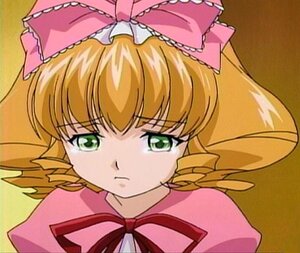 Rating: Safe Score: 0 Tags: 1girl angry blonde_hair bow dress drill_hair frills frown green_eyes hair_bow hina_ichigo hinaichigo image pink_bow portrait ribbon short_hair simple_background solo tears User: admin