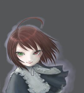 Rating: Safe Score: 0 Tags: 1girl ahoge bangs brown_hair closed_mouth frills green_eyes grey_background heterochromia image long_sleeves looking_at_viewer red_eyes short_hair simple_background smile solo souseiseki swept_bangs upper_body User: admin