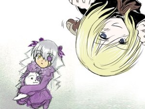 Rating: Safe Score: 0 Tags: 2girls barasuishou blonde_hair blue_eyes dress enju flower image long_sleeves multiple_girls purple_dress purple_flower ribbon shinku silver_hair simple_background smile solo suigintou User: admin