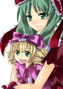 Rating: Safe Score: 0 Tags: 2girls blonde_hair bow drill_hair frills front_ponytail green_eyes green_hair hair_bow hina_ichigo hinaichigo image kagiyama_hina looking_at_viewer multiple_girls open_mouth red_dress ribbon short_hair smile solo User: admin