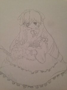 Rating: Safe Score: 0 Tags: 1girl apron braid dress frills greyscale image izayoi_sakuya long_hair long_sleeves maid_headdress monochrome solo suiseiseki tears traditional_media twin_braids User: admin