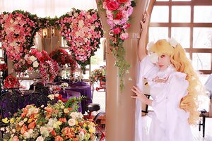 Rating: Safe Score: 0 Tags: blonde_hair bouquet dress flower indoors kirakishou long_hair multiple_girls red_flower red_rose rose sitting solo standing vase window User: admin