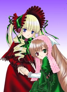Rating: Safe Score: 0 Tags: 2girls blonde_hair blue_eyes bonnet bow dress drill_hair flower frills heterochromia image long_hair long_sleeves looking_at_viewer looking_back multiple_girls pair red_eyes shinku suiseiseki twintails very_long_hair User: admin