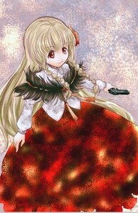 Rating: Safe Score: 0 Tags: 1girl blonde_hair braid dress enju_maiden gun hair_ornament handgun kirisame_marisa long_hair long_sleeves red_eyes shinabeni solo twin_braids weapon User: admin