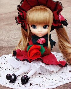 Rating: Safe Score: 0 Tags: 1girl animal bangs bird black_footwear blonde_hair blue_eyes bonnet bow doll dress flower long_hair looking_at_viewer pink_rose red_dress red_flower red_rose rose shinku shoes solo twintails User: admin