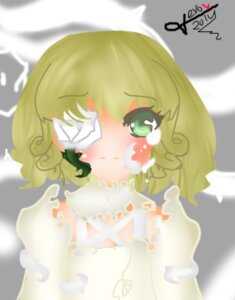 Rating: Safe Score: 0 Tags: 1girl blonde_hair blush costume_switch green_eyes image looking_at_viewer mizuhashi_parsee short_hair signature solo striped vertical_stripes User: admin