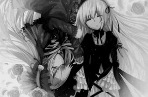 Rating: Safe Score: 0 Tags: 2girls closed_eyes dress flower greyscale hairband image lolita_hairband long_hair long_sleeves lying monochrome multiple_girls ribbon rose shinku sleeping solo suigintou very_long_hair User: admin