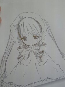Rating: Safe Score: 0 Tags: 1girl auto_tagged bangs blush closed_mouth dress eyebrows_visible_through_hair frills image long_hair long_sleeves looking_at_viewer monochrome photo shinku simple_background solo traditional_media twintails very_long_hair User: admin