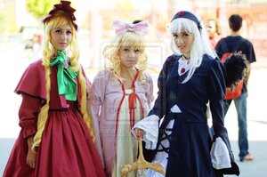 Rating: Safe Score: 0 Tags: 3girls bag blonde_hair blurry depth_of_field dress handbag hat jewelry lips long_hair long_sleeves looking_at_viewer multiple_cosplay multiple_girls photo realistic short_hair tagme User: admin