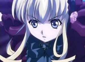 Rating: Safe Score: 0 Tags: 1girl bangs blonde_hair blue_eyes bow brooch dress flower frills gem hat image long_hair long_sleeves looking_at_viewer parted_lips rose shinku sidelocks solo User: admin