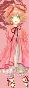 Rating: Safe Score: 0 Tags: 1girl blonde_hair bloomers bow dress frills green_eyes hina_ichigo hinaichigo image long_sleeves looking_at_viewer open_mouth pink_background pink_bow pink_dress ribbon short_hair smile solo underwear white_bloomers User: admin