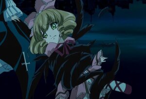 Rating: Safe Score: 0 Tags: blonde_hair book bow chain dress drill_hair frills green_eyes hat hina_ichigo hinaichigo image long_sleeves multiple_girls pink_bow ribbon solo twin_drills wings User: admin