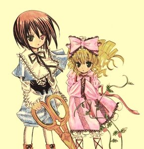 Rating: Safe Score: 0 Tags: 2girls blonde_hair bow dress frills green_eyes hair_bow hina_ichigo hinaichigo image long_sleeves looking_at_viewer multiple_girls pair pantyhose pink_bow pink_dress plant short_hair siblings sisters souseiseki standing yellow_background User: admin