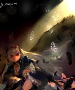 Rating: Safe Score: 0 Tags: 1girl bird black_feathers black_wings dove dress feathered_wings feathers frills hairband image long_hair long_sleeves red_eyes ribbon silver_hair solo suigintou very_long_hair wings User: admin