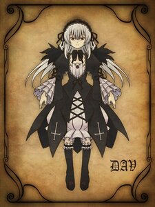 Rating: Safe Score: 0 Tags: 1girl black_dress black_ribbon boots commentary_request cross dav-19 dress frilled_sleeves frills full_body gothic_lolita hairband headdress highres image knee_boots lolita_fashion long_hair long_sleeves looking_at_viewer photoshop_(medium) red_eyes ribbon rose rozen_maiden silver_hair smile solo standing suigintou wings User: admin