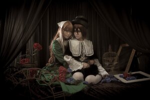 Rating: Safe Score: 0 Tags: 2girls blonde_hair book braid brown_hair closed_eyes curtains dark flower hat long_hair multiple_cosplay multiple_girls red_flower red_rose rose sitting tagme User: admin