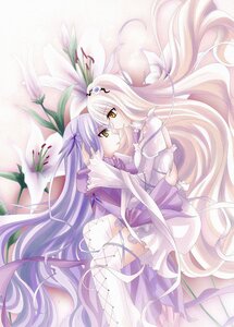 Rating: Safe Score: 0 Tags: 2girls barasuishou blonde_hair dress flower frills gloves hair_ornament image kirakishou lily_(flower) long_hair multiple_girls pair ribbon silver_hair thigh_boots thighhighs very_long_hair yellow_eyes yuri User: admin
