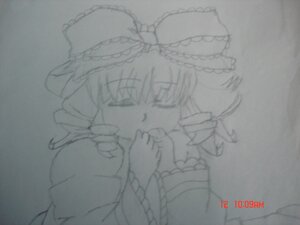 Rating: Safe Score: 0 Tags: 1girl bow frills hair_bow hakurei_reimu hinaichigo image kagiyama_hina long_sleeves monochrome solo traditional_media User: admin