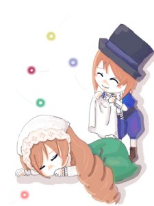 Rating: Safe Score: 0 Tags: 2girls =_= brown_hair chibi closed_eyes dress hat image long_hair multiple_girls pair short_hair siblings sisters sleeping souseiseki suiseiseki twins User: admin