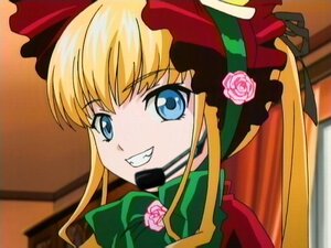 Rating: Safe Score: 0 Tags: 1girl blonde_hair blue_eyes bow flower grin hat image long_hair pink_flower pink_rose rose shinku smile solo User: admin