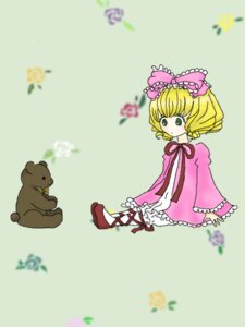 Rating: Safe Score: 0 Tags: 1girl animal blonde_hair blurry blurry_foreground bow depth_of_field dress flower frills green_eyes hina_ichigo hinaichigo image long_sleeves pink_bow ribbon short_hair solo underwear User: admin