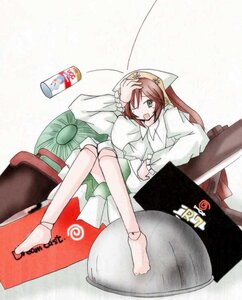 Rating: Safe Score: 0 Tags: 1girl barefoot feet green_eyes image long_hair long_sleeves one_eye_closed open_mouth solo suiseiseki User: admin