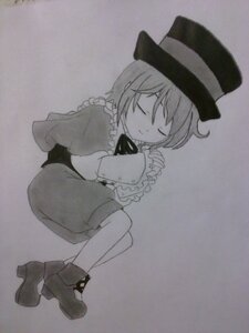 Rating: Safe Score: 0 Tags: bangs boots capelet closed_eyes closed_mouth frills full_body hat image long_sleeves lunasa_prismriver monochrome short_hair shorts sitting smile solo souseiseki User: admin