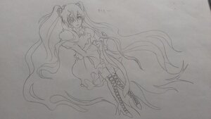 Rating: Safe Score: 0 Tags: 1girl auto_tagged boots dress gloves hair_ornament image kirakishou long_hair monochrome solo thighhighs traditional_media twintails very_long_hair User: admin
