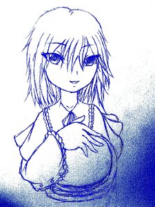 Rating: Safe Score: 0 Tags: 1girl breasts image large_breasts long_sleeves looking_at_viewer monochrome no_hat no_headwear saigyouji_yuyuko short_hair smile solo souseiseki upper_body User: admin