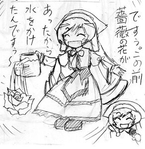 Rating: Safe Score: 0 Tags: 2girls :d ^_^ ^o^ closed_eyes dress flower greyscale head_scarf image long_sleeves monochrome multiple_girls open_mouth rose smile solo suiseiseki User: admin